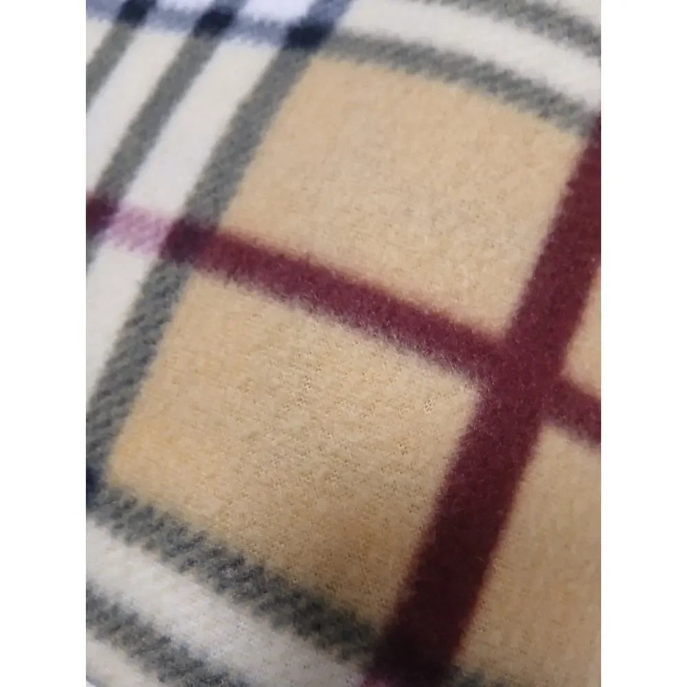 Nova Check Throw Blanket 61x48 Plaid Tan Black Classy Classic Sofa Bed Cozy Soft